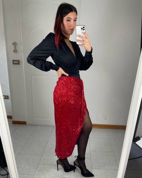 Longuette Paillettes Rossa
