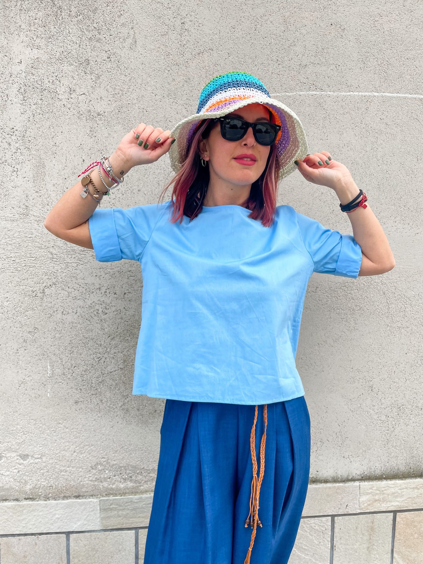 Cappello Bucket in Rafia Sabbia