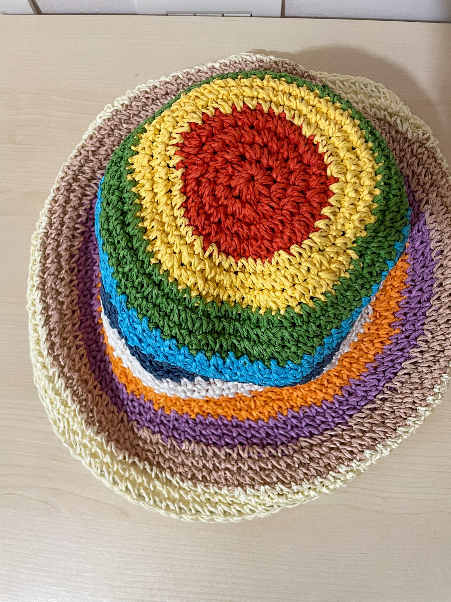 Cappello Bucket in Rafia Sabbia - immagine 2