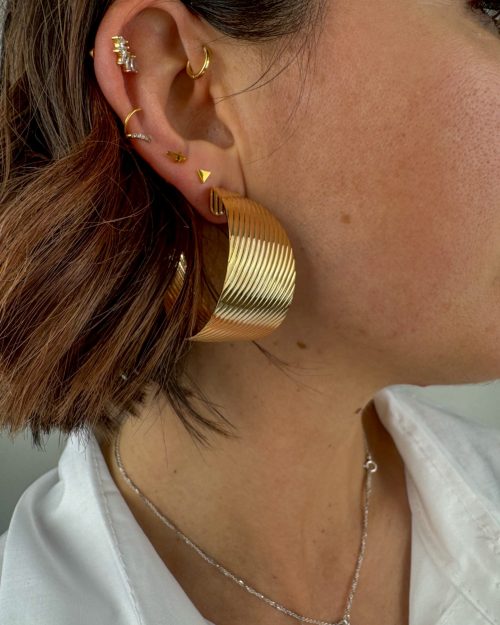 Orecchino Lamina Argento & Oro