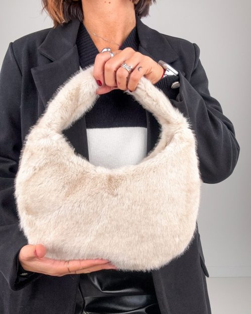 Pochette Eco Fur Beige