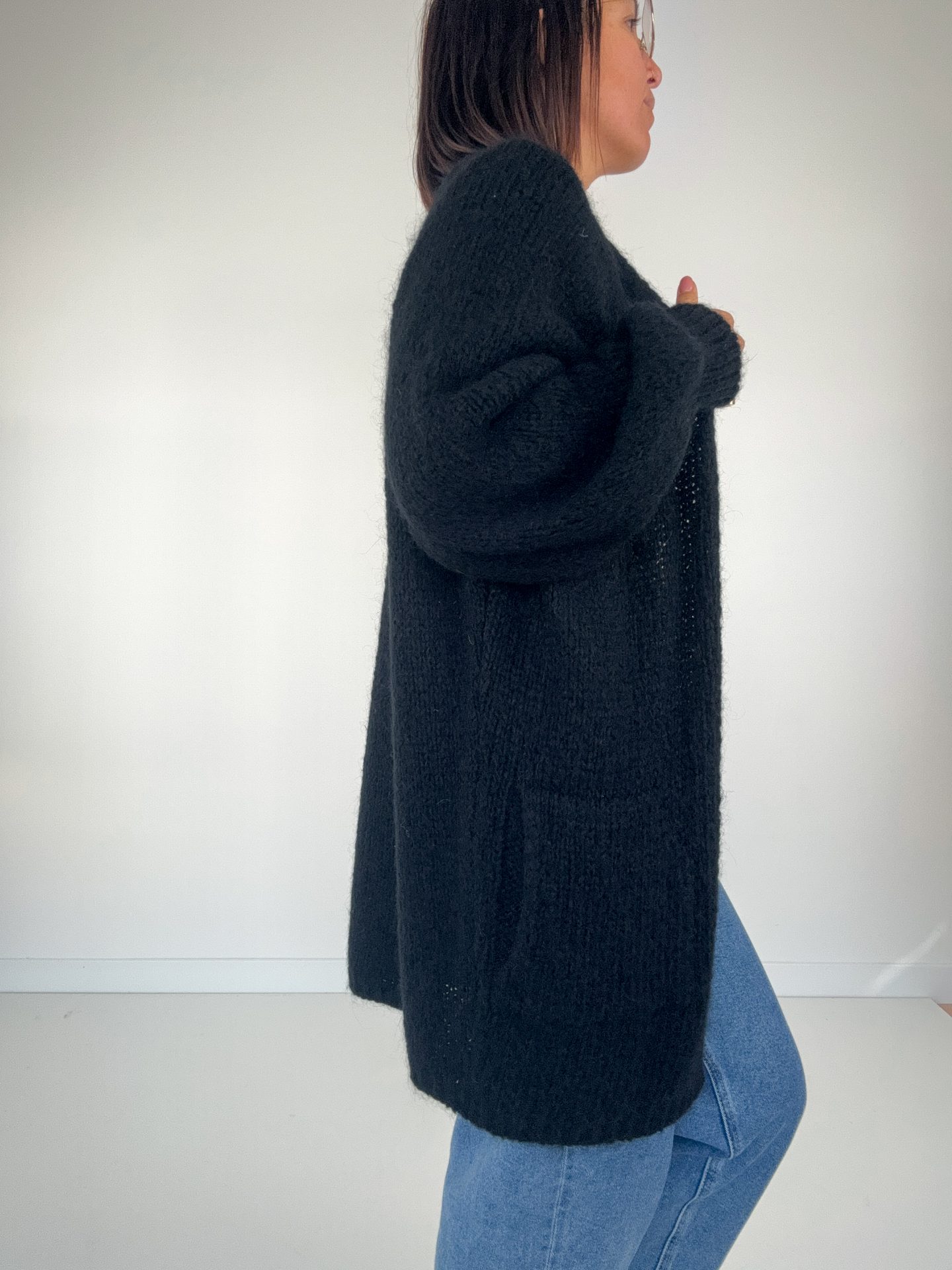 Cardigan Mohair Aperto Nero (Copia) - immagine 4