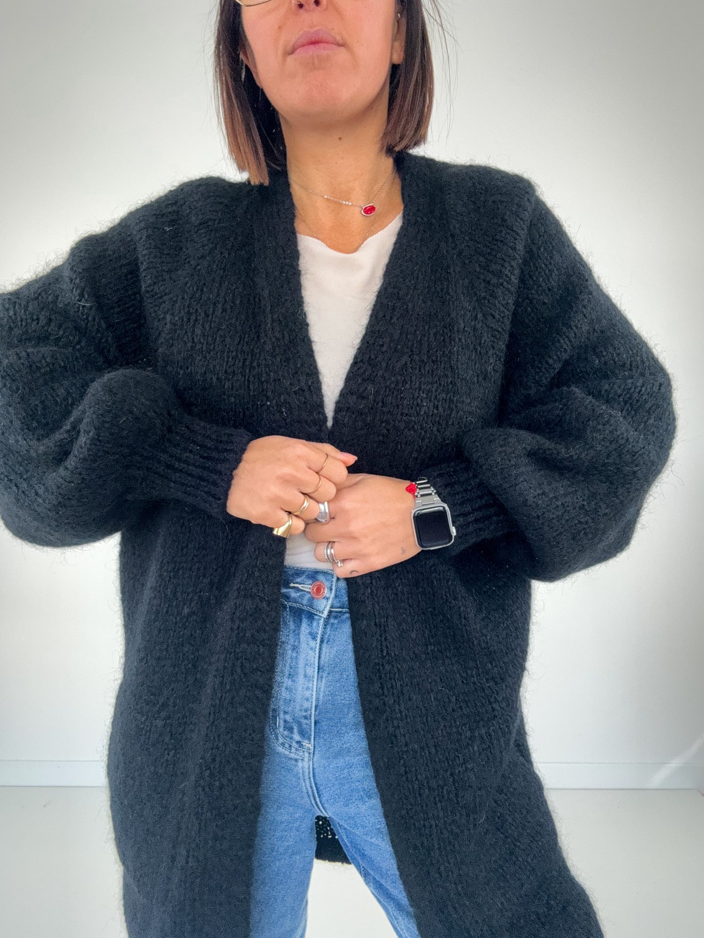 Cardigan Mohair Aperto Nero (Copia) - immagine 6