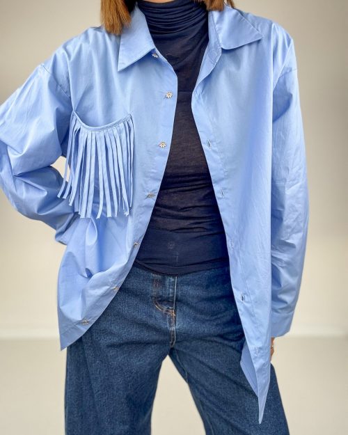 Camicia Frangia Azzurro
