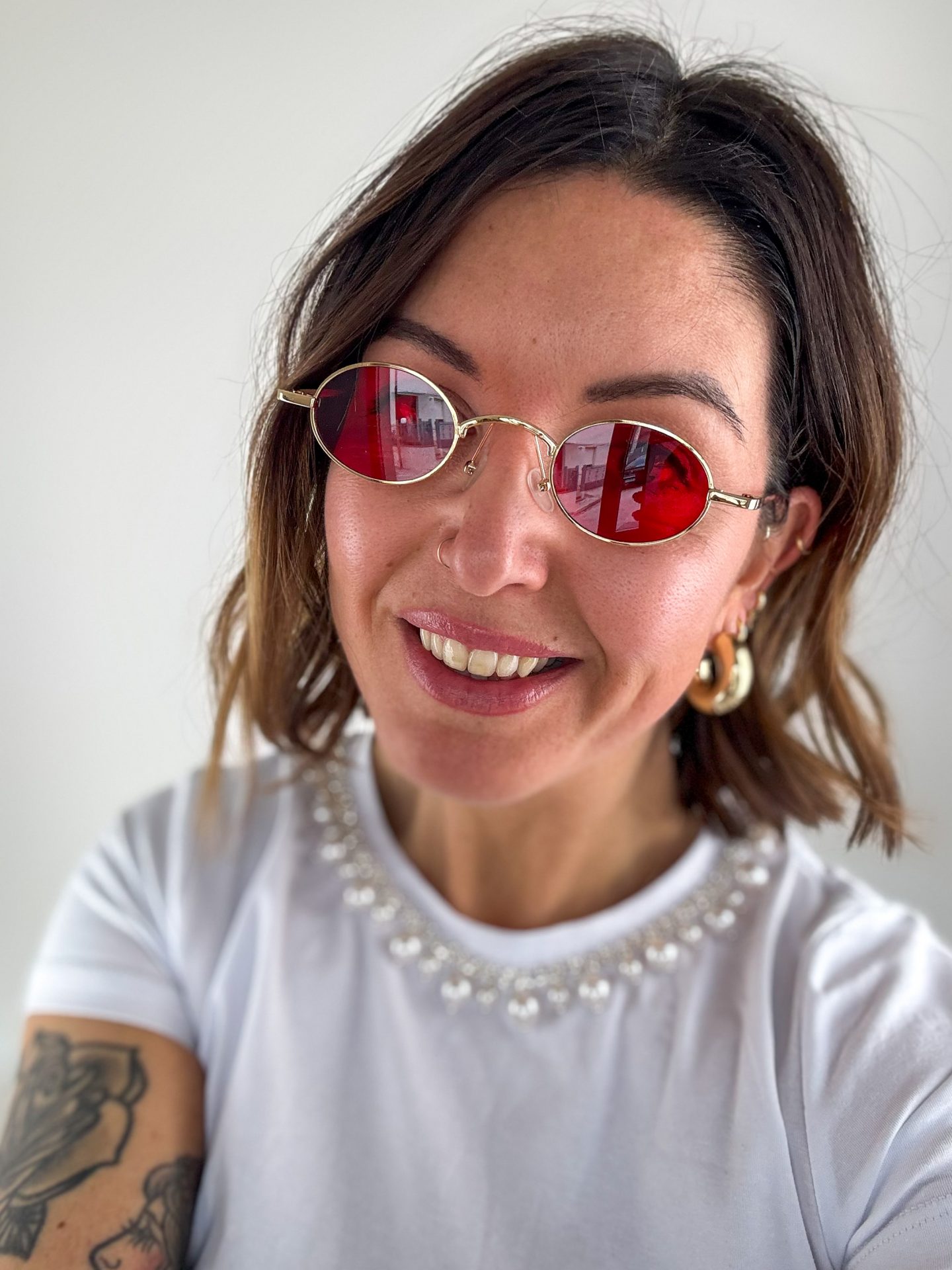 Occhiali Round Rosso - immagine 2