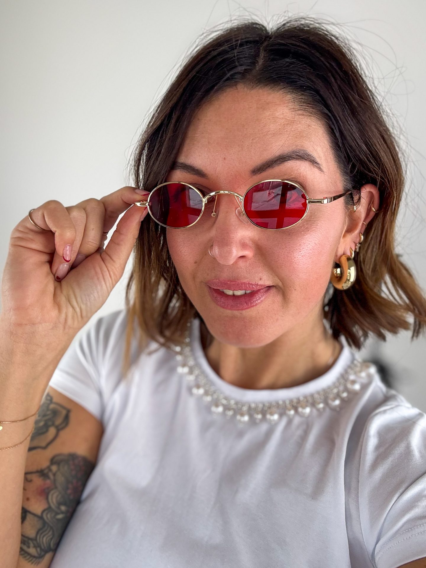 Occhiali Round Rosso - immagine 4