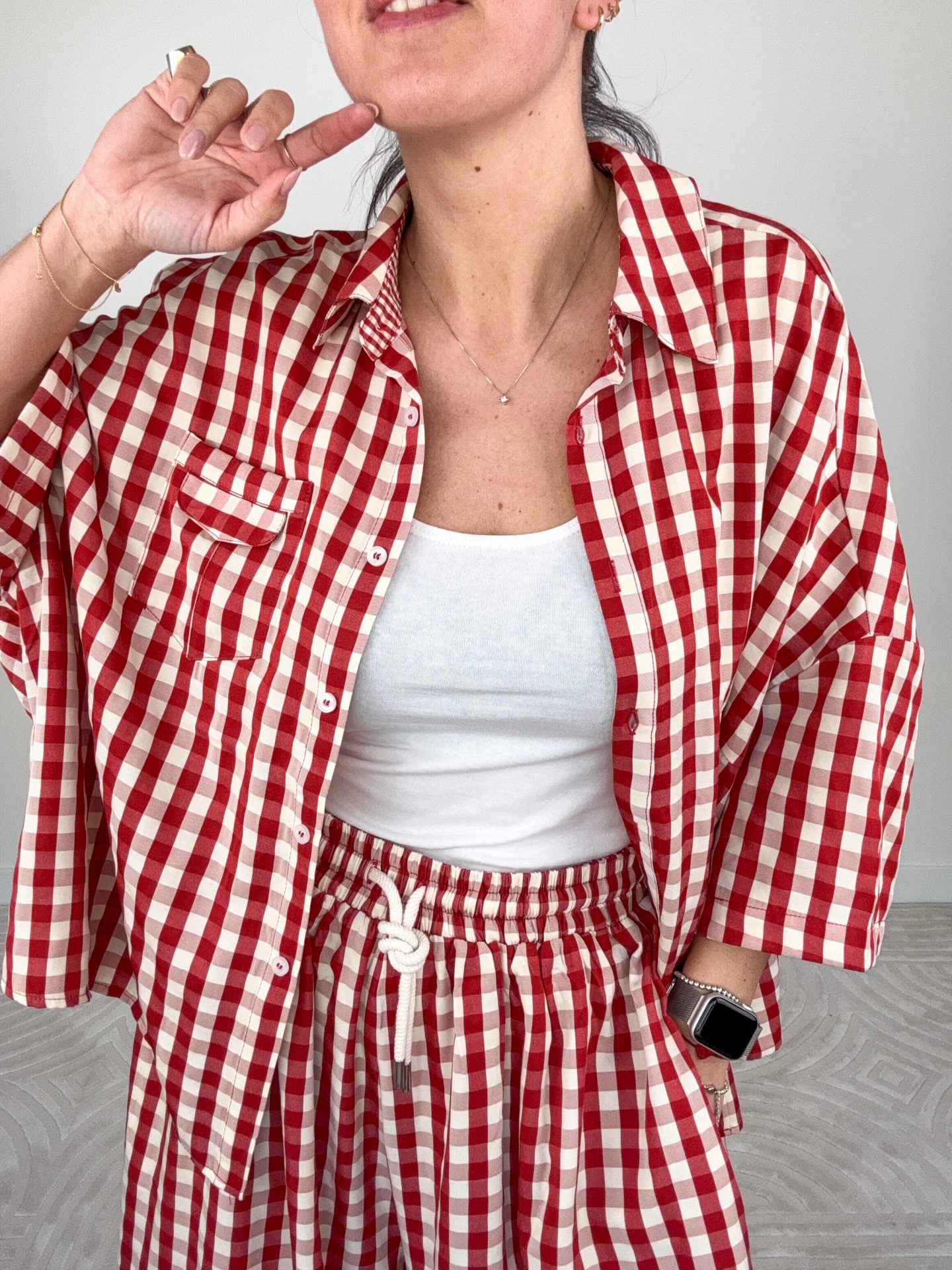 Camicia Vichy Rosso - immagine 5