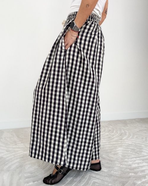 Panta Vichy Nero/Blu