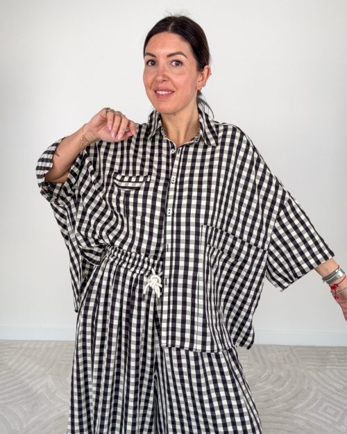 Camicia Vichy Nero/Blu