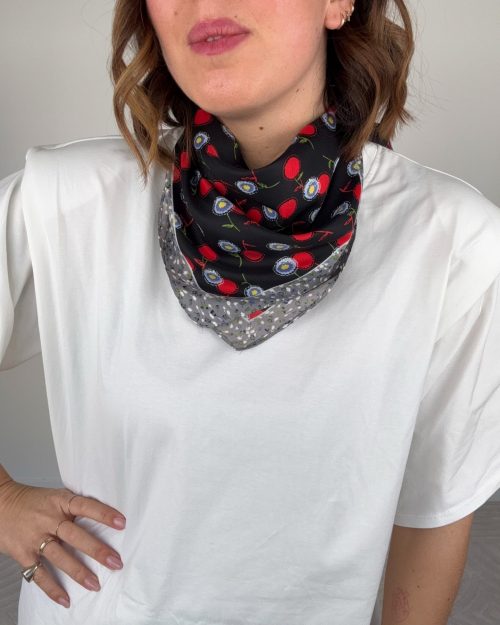 Foulard Fiorellini Nero