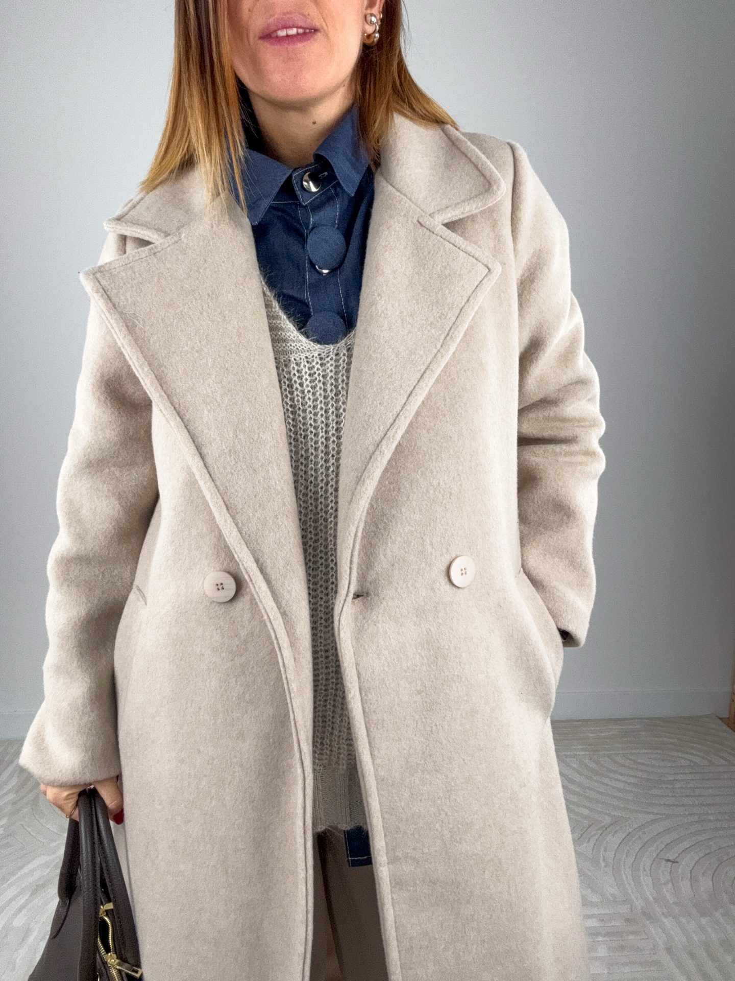 Cappotto Dani Misto Lana Burro - immagine 7