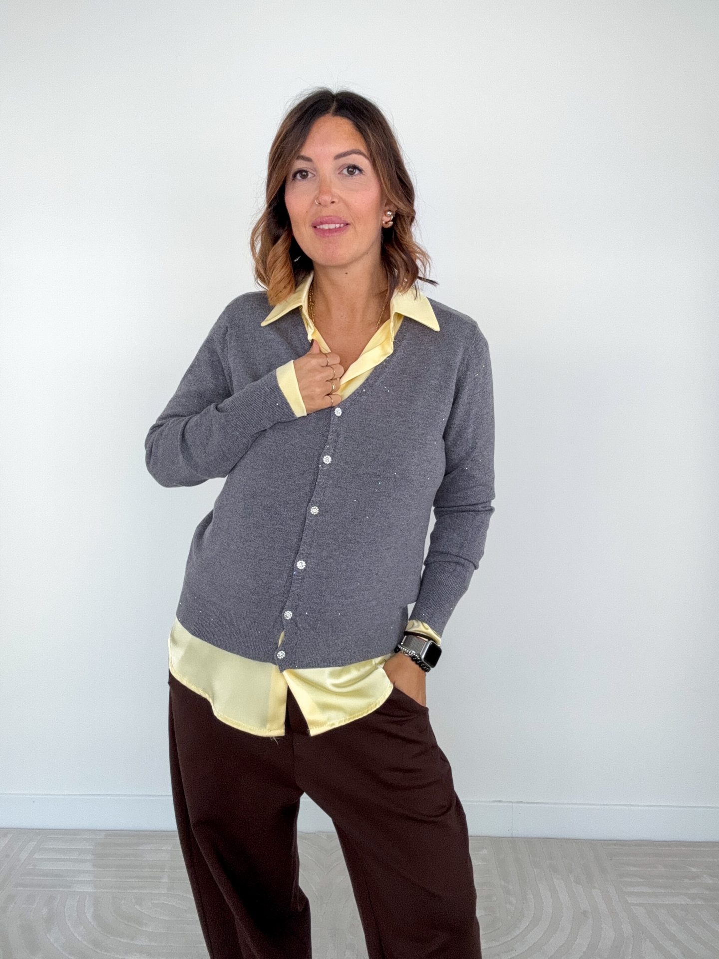 Cardigan Lurex Grigio - immagine 11