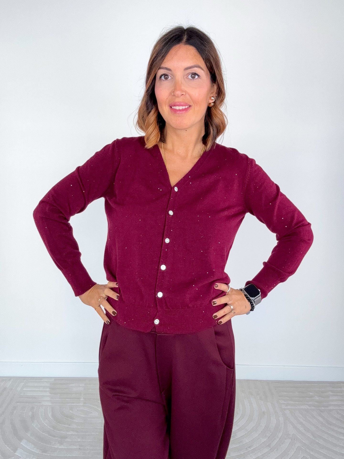 Cardigan Lurex Bordeaux - immagine 7