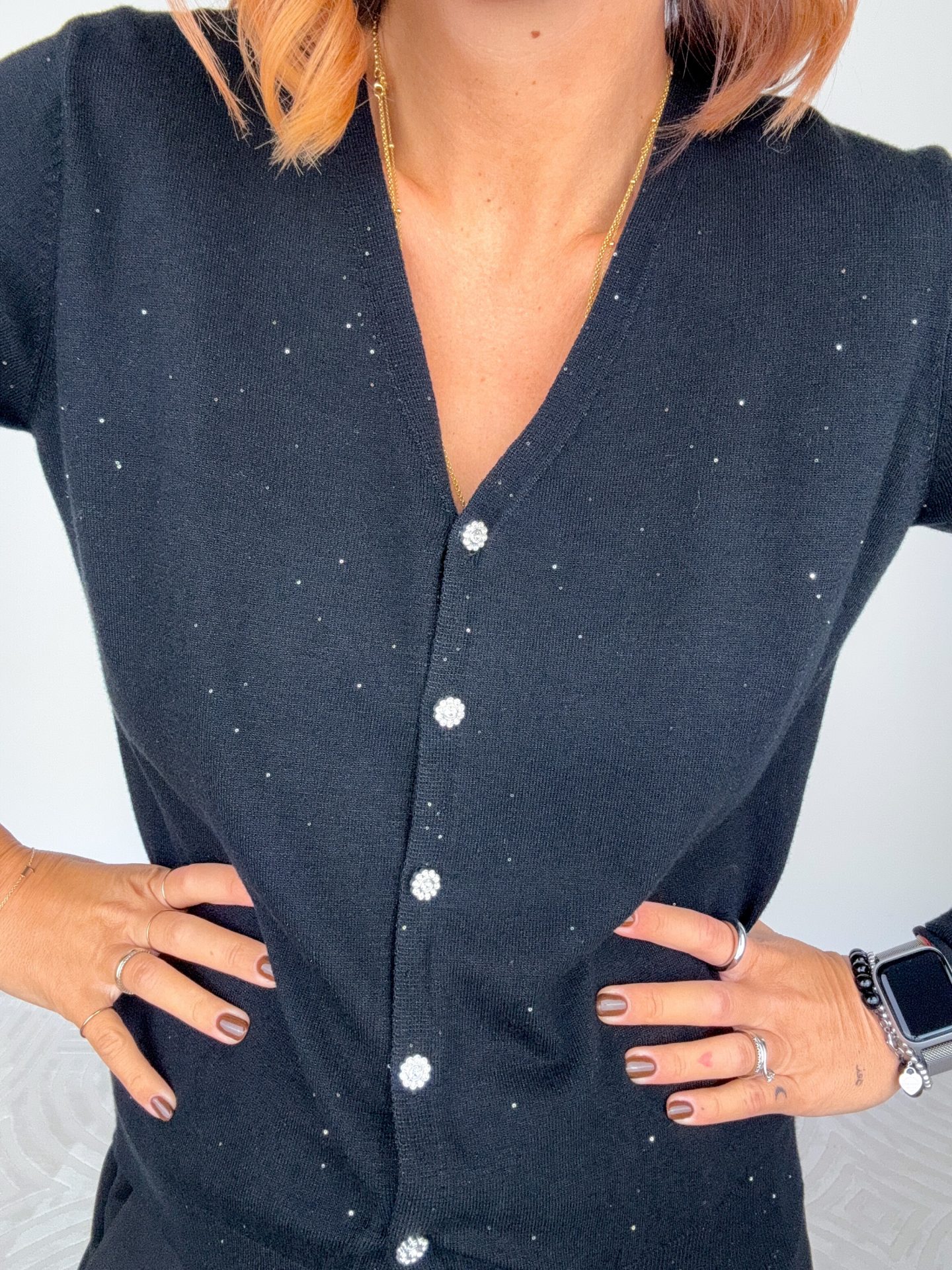 Cardigan Lurex Nero - immagine 5