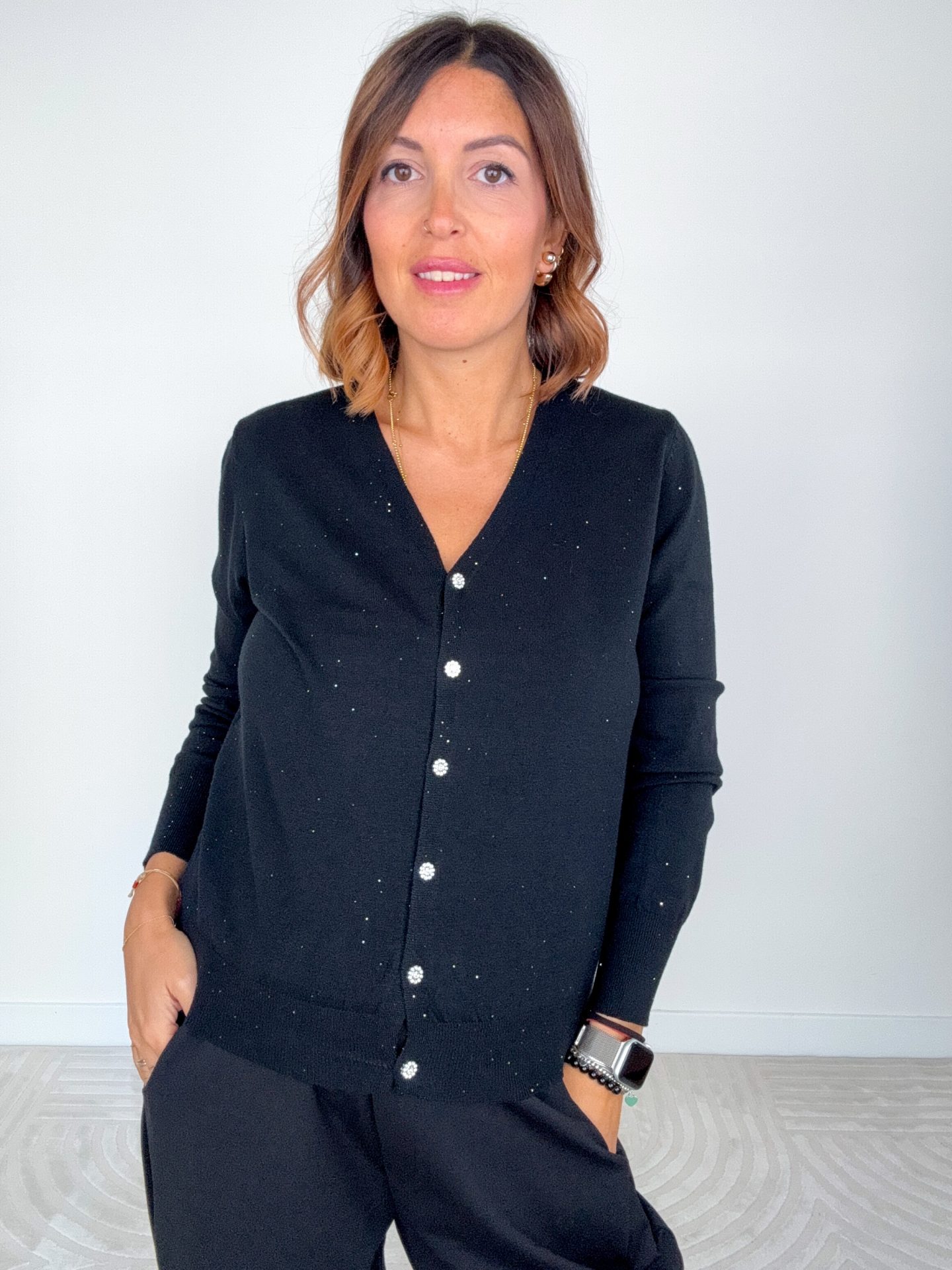 Cardigan Lurex Nero - immagine 4