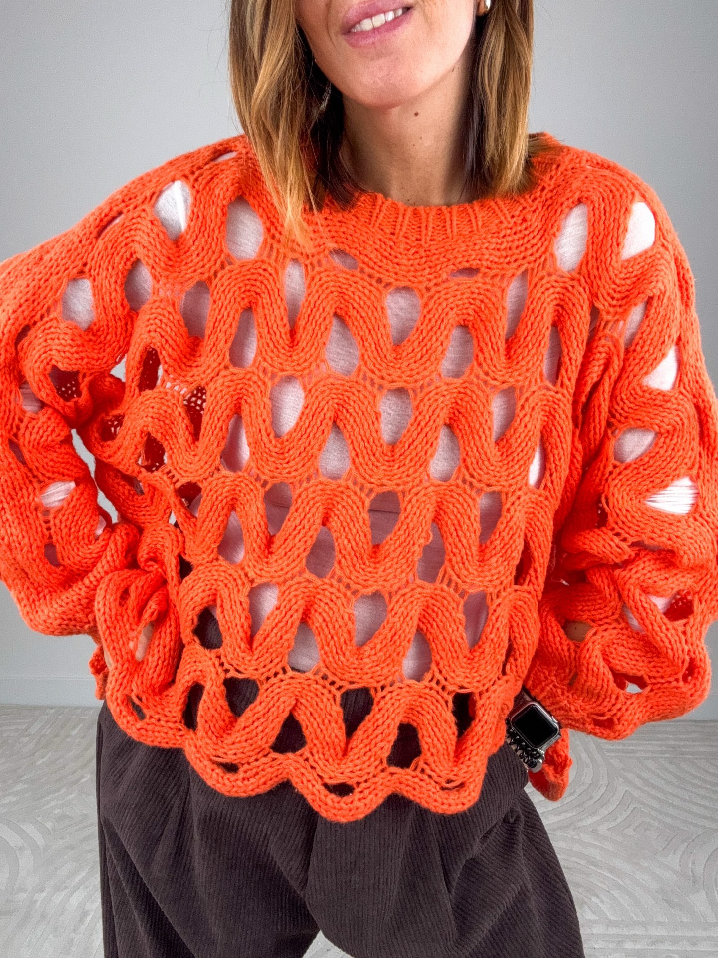 Pull Traforato Arancio - immagine 4
