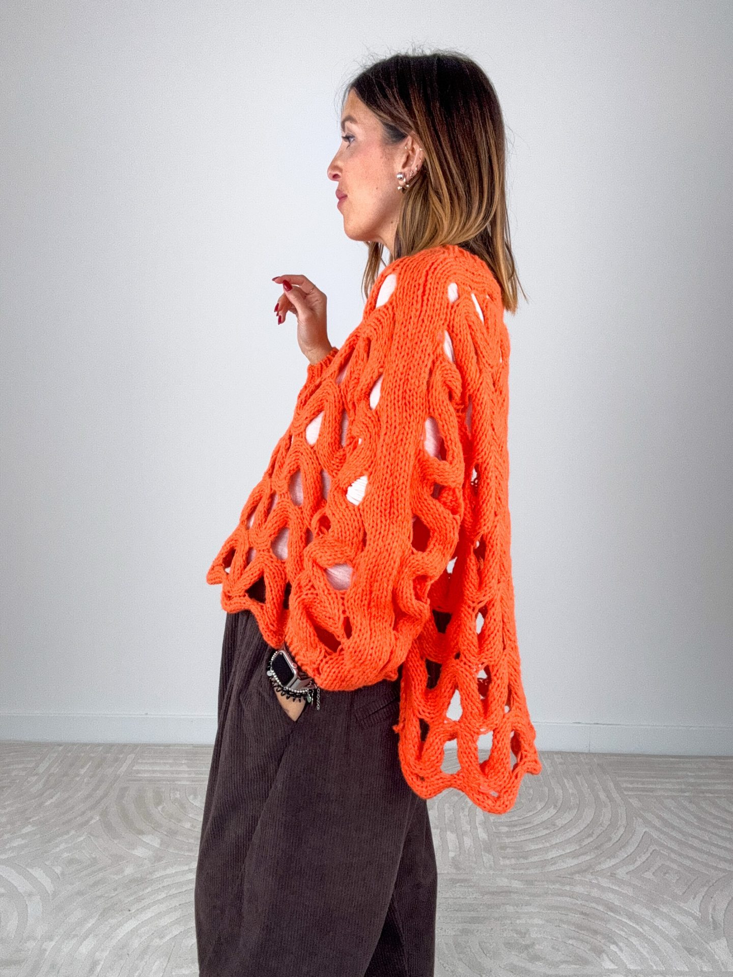 Pull Traforato Arancio - immagine 5