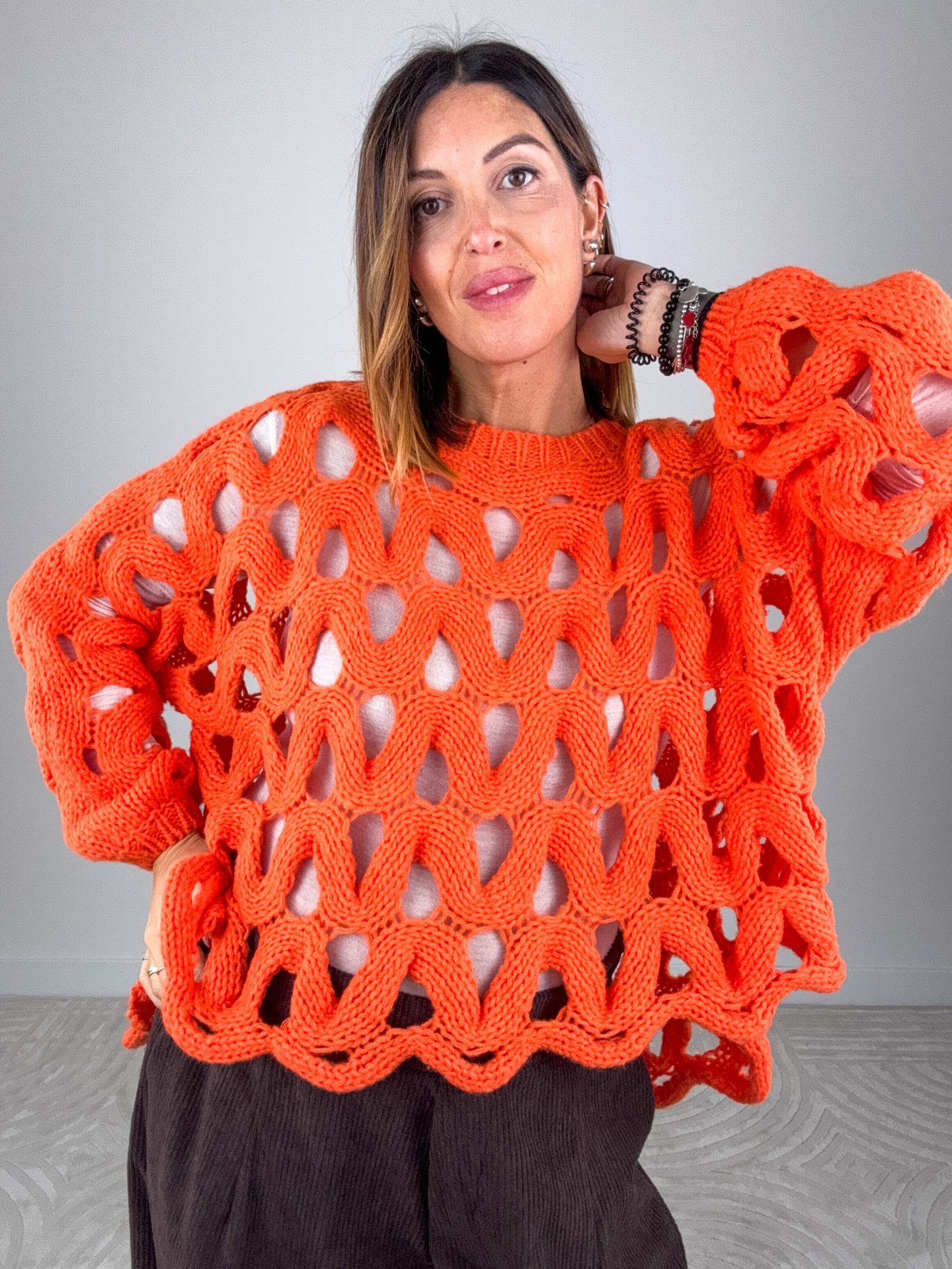 Pull Traforato Arancio - immagine 6