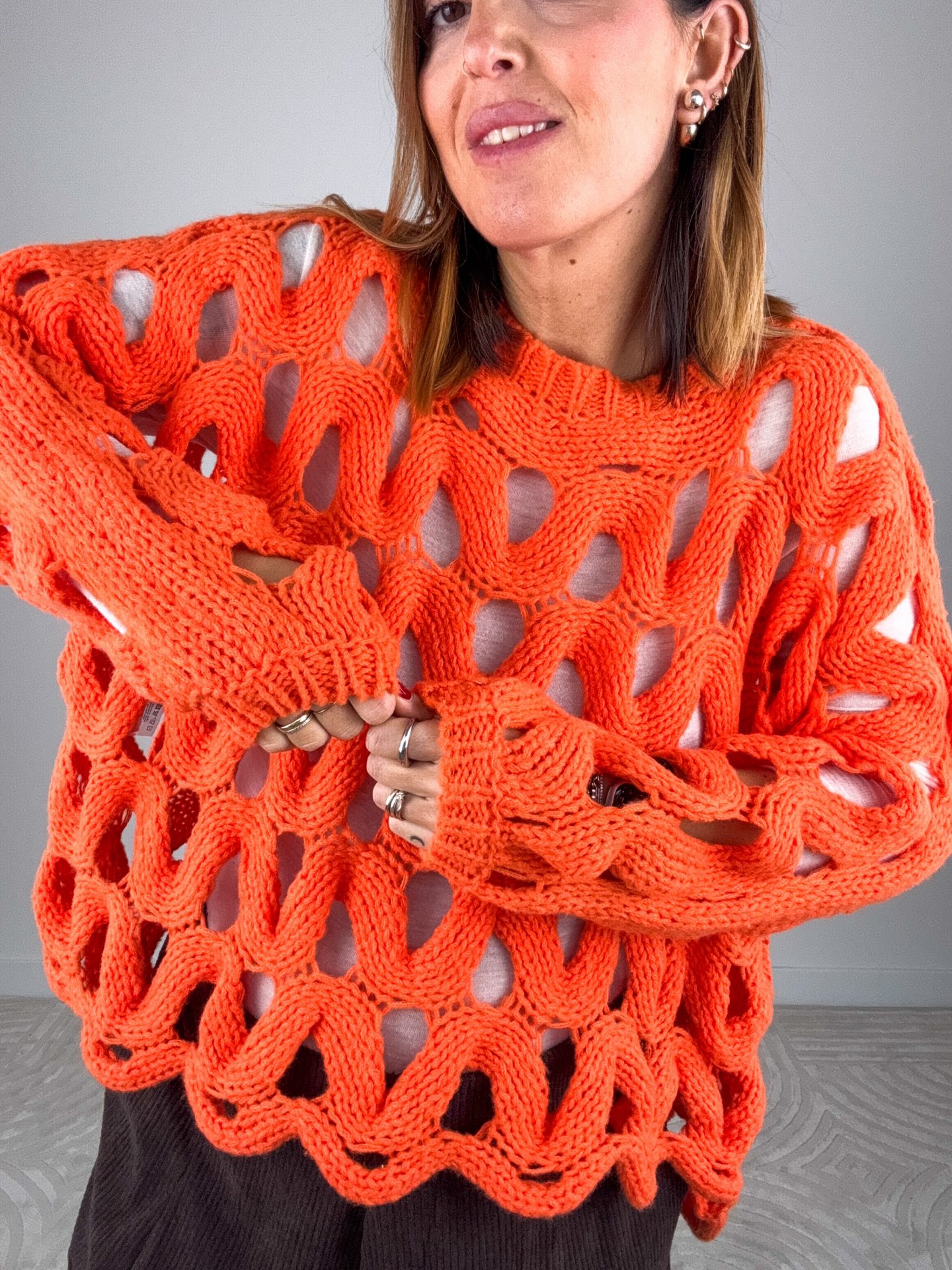 Pull Traforato Arancio - immagine 7