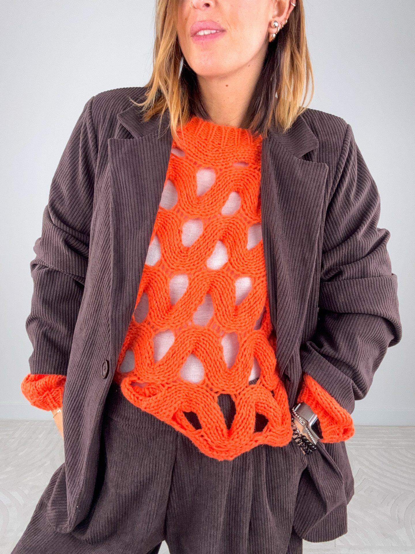 Pull Traforato Arancio - immagine 9