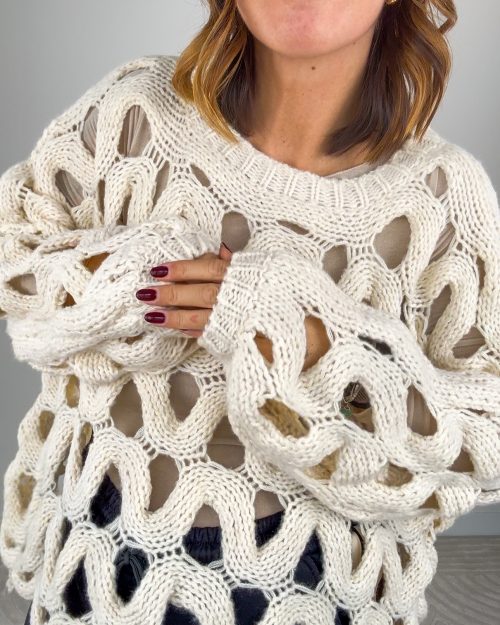 Pull Traforato Burro