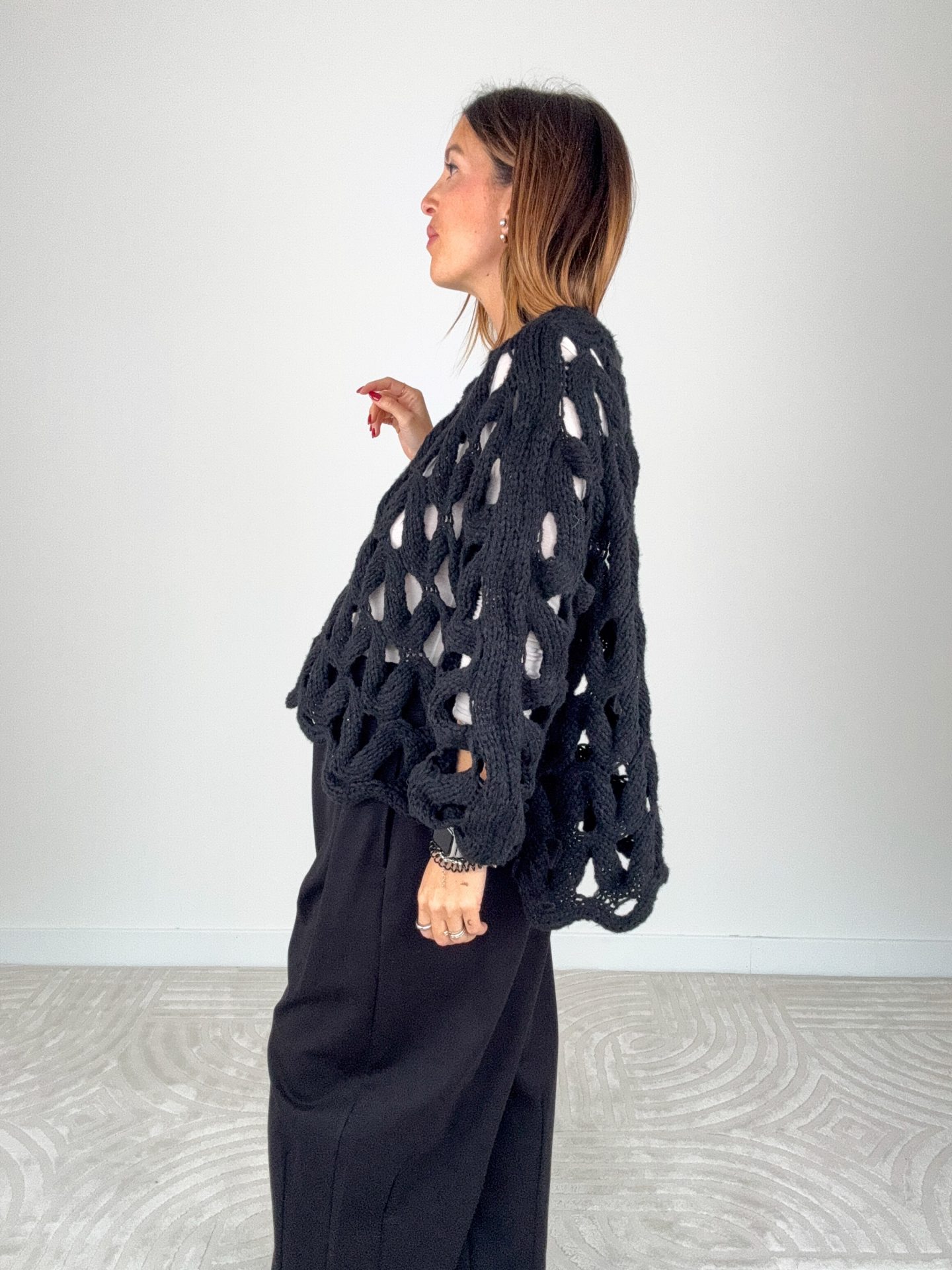 Pull Traforato Nero - immagine 5