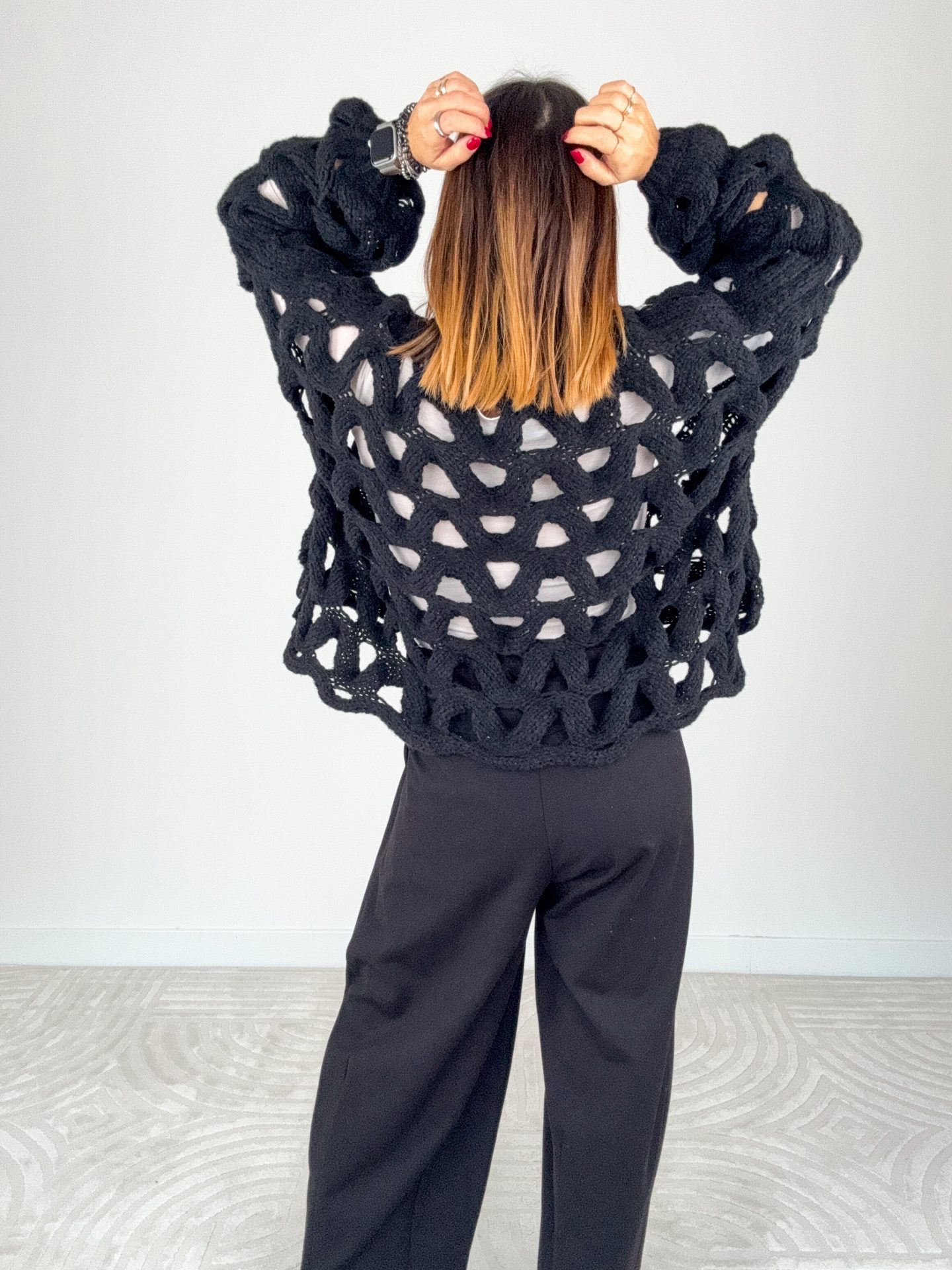 Pull Traforato Nero - immagine 6