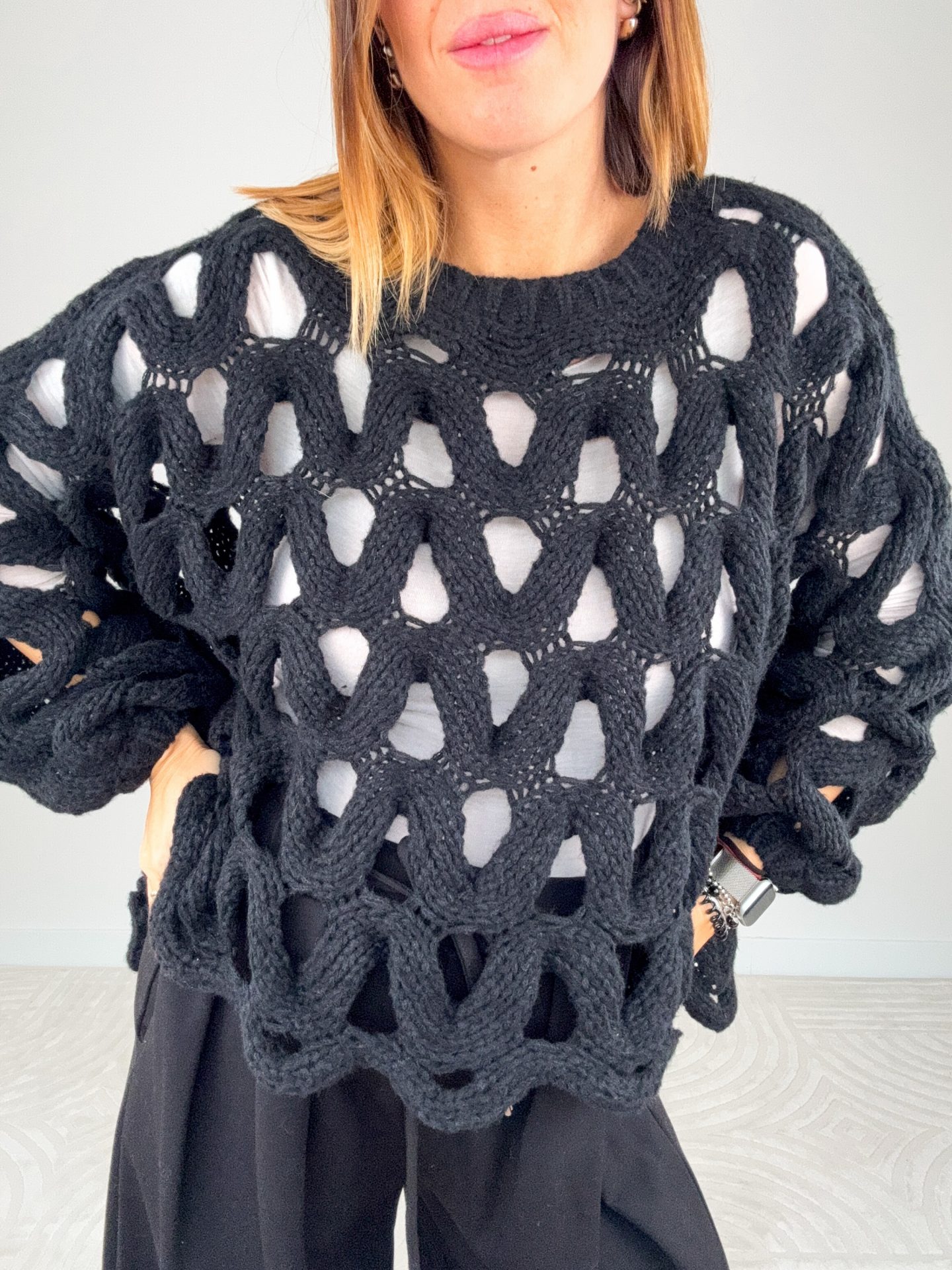Pull Traforato Nero - immagine 9