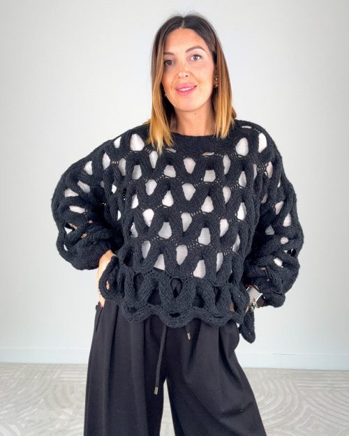 Pull Traforato Nero