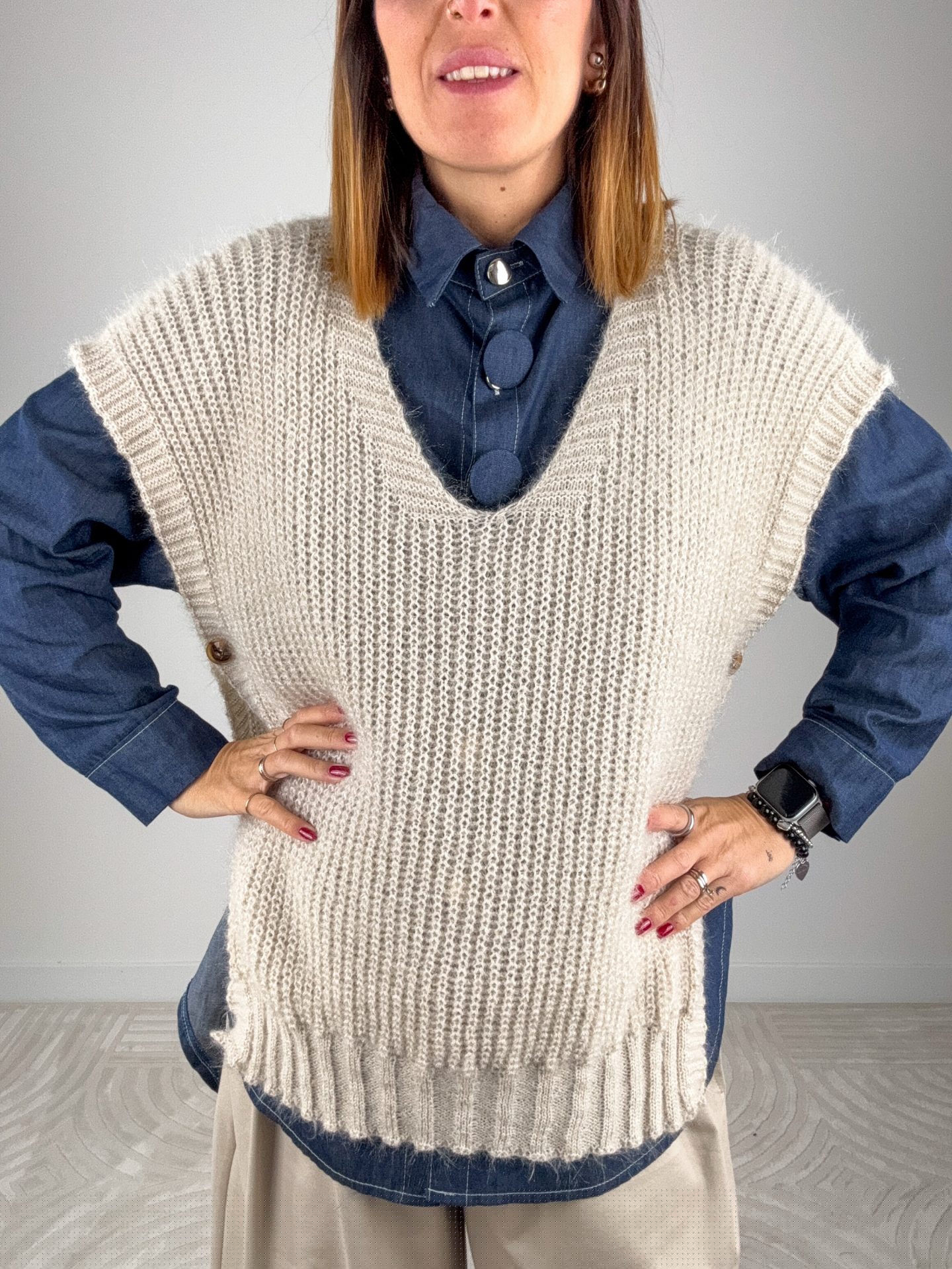 Gilet Fiammetta Panna - immagine 3