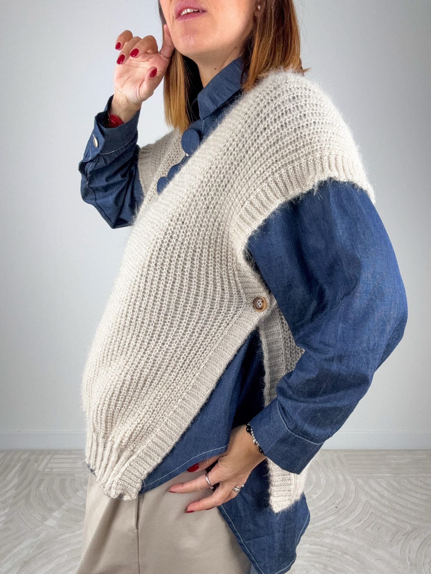 Gilet Fiammetta Panna - immagine 4