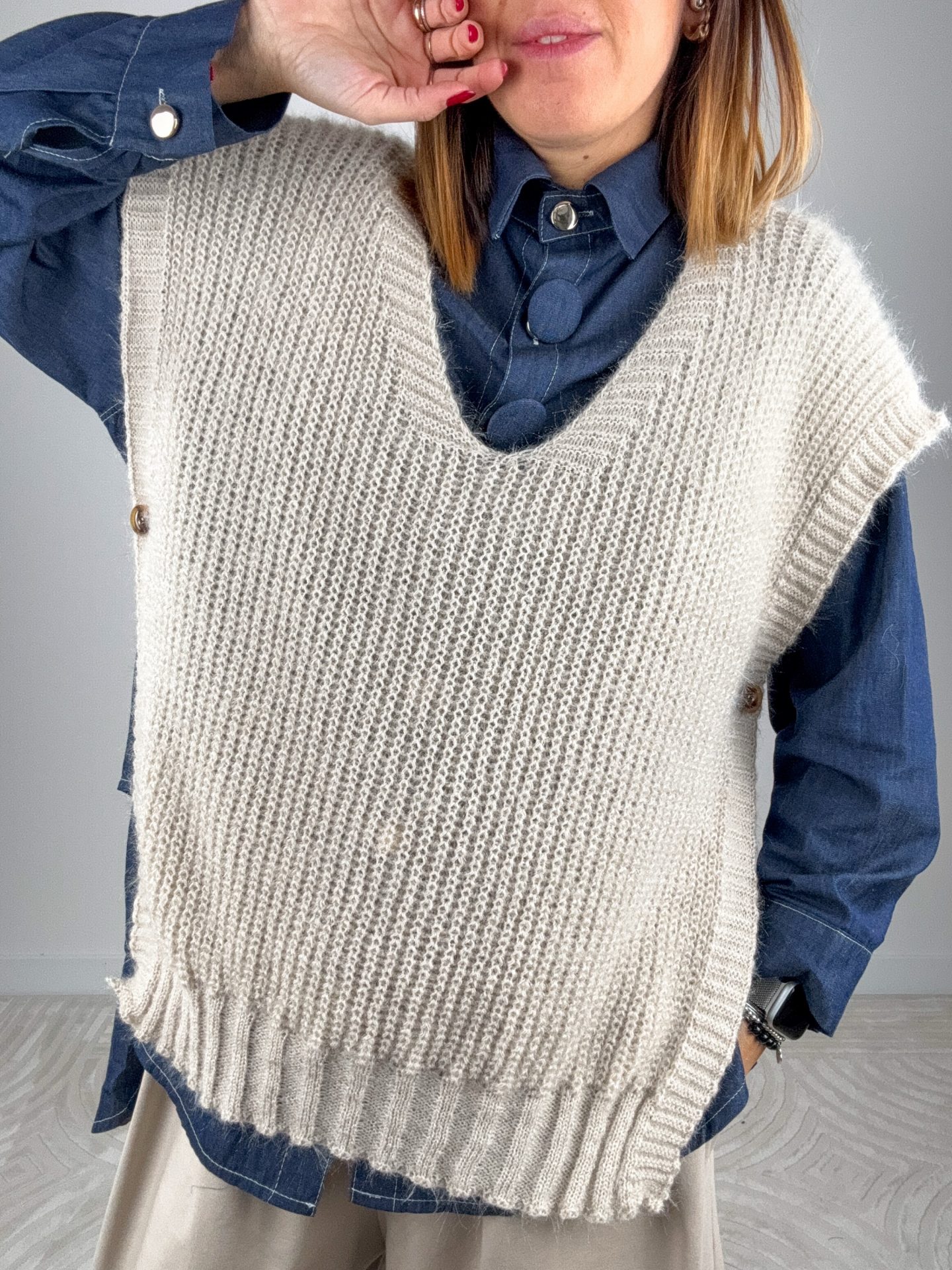 Gilet Fiammetta Panna - immagine 6