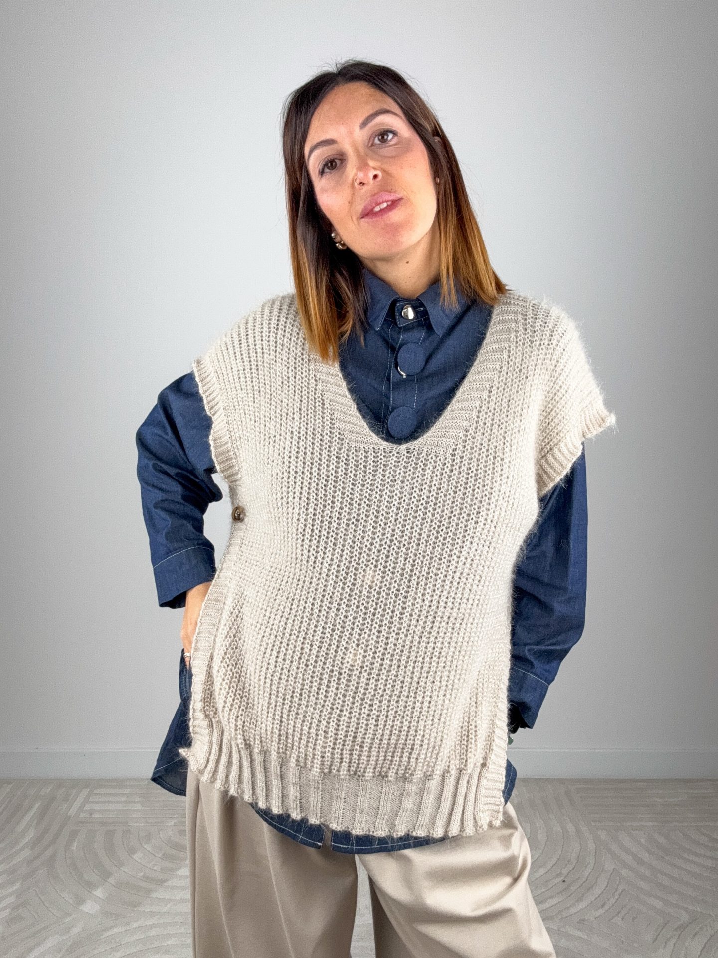 Gilet Fiammetta Panna - immagine 7