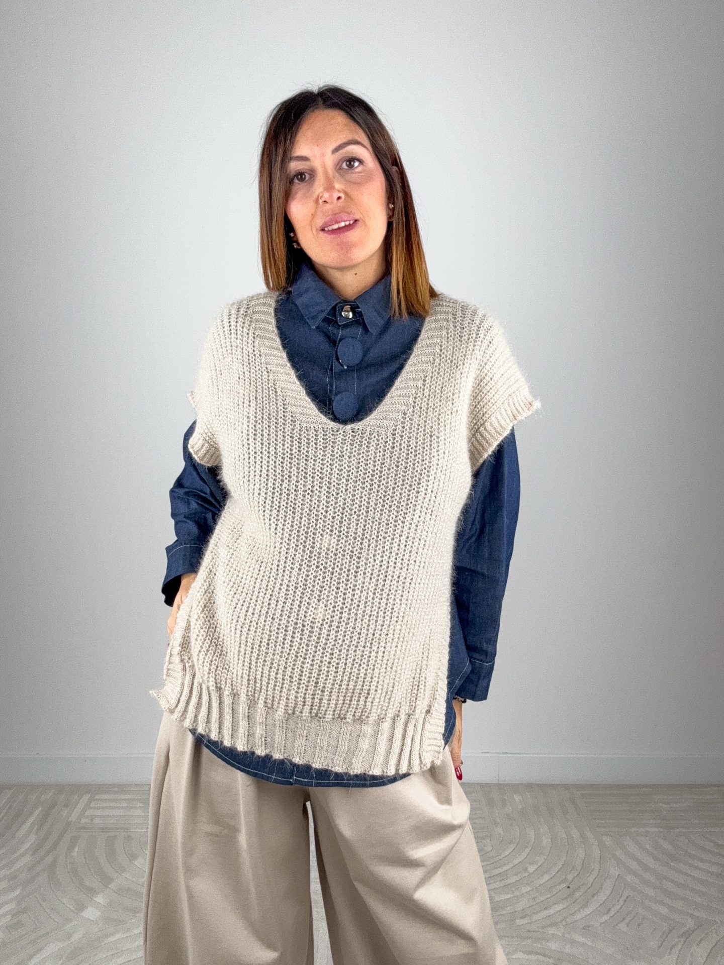 Gilet Fiammetta Panna - immagine 8