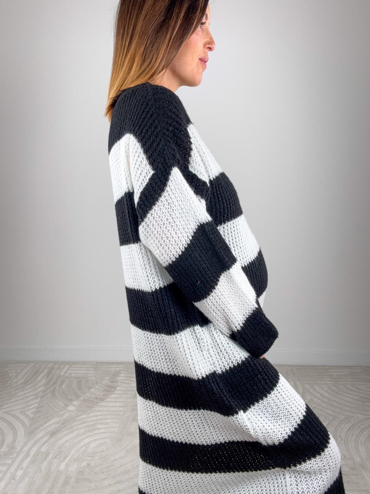 Maxi Abito Righe Nero - immagine 10