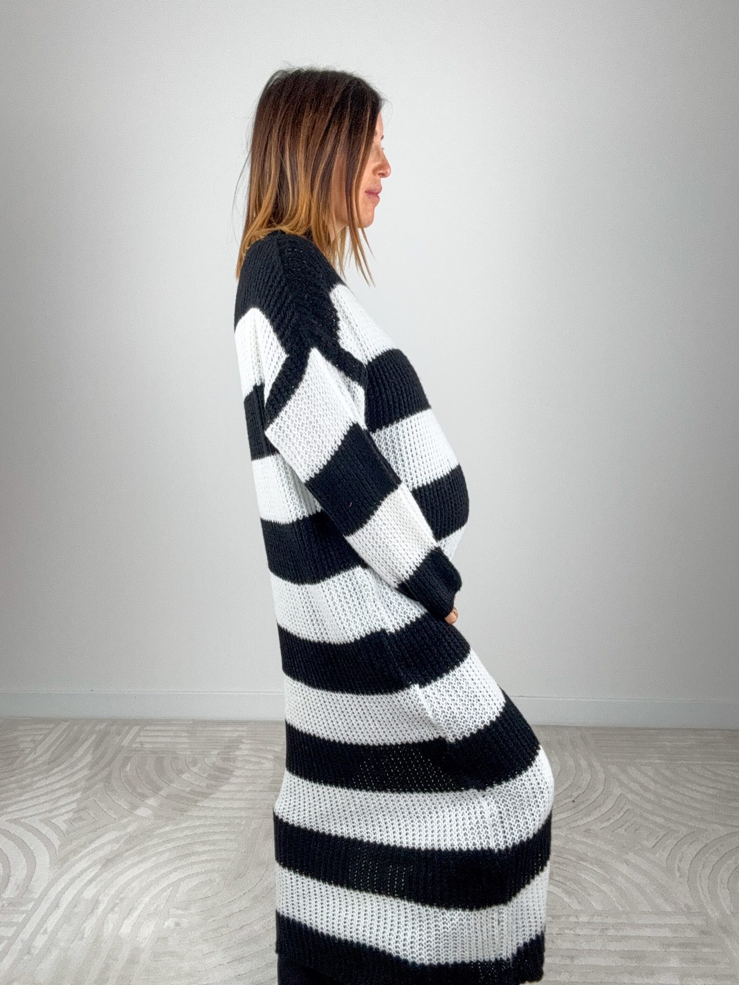 Maxi Abito Righe Nero - immagine 11