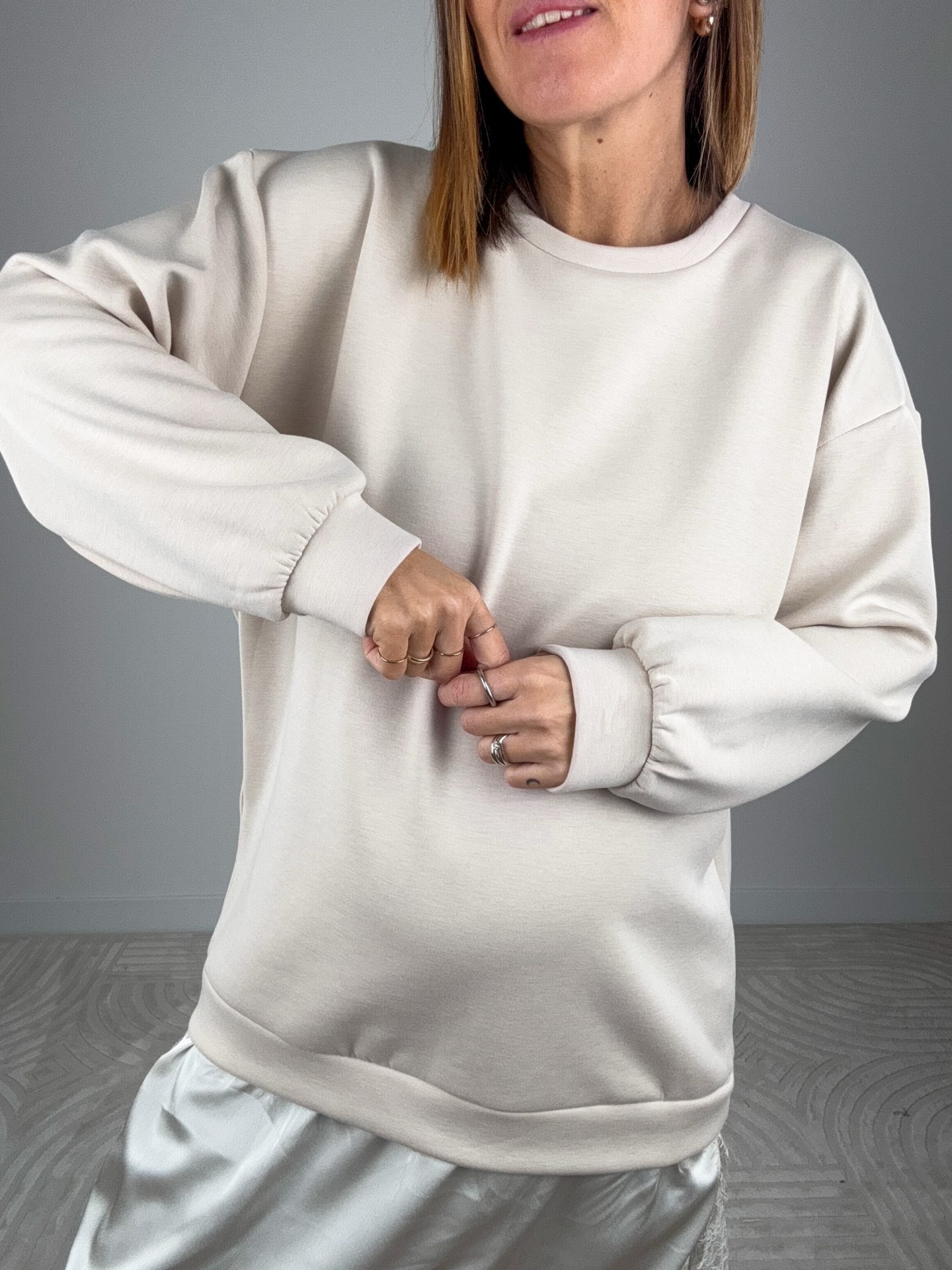 Abito Felpa Lingerie Avorio - immagine 5