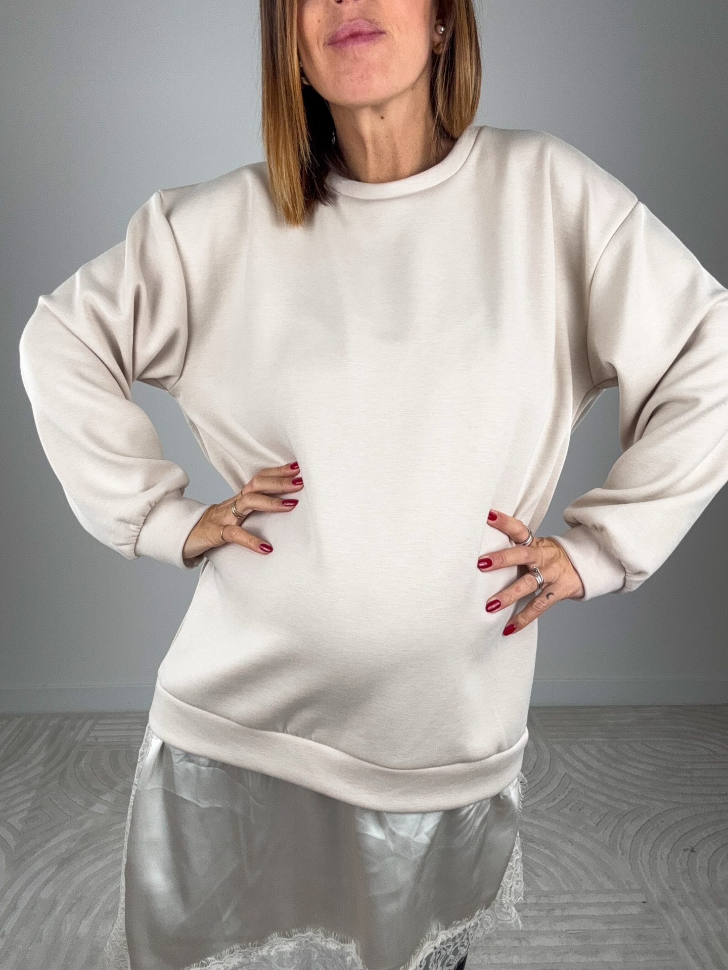 Abito Felpa Lingerie Avorio - immagine 4