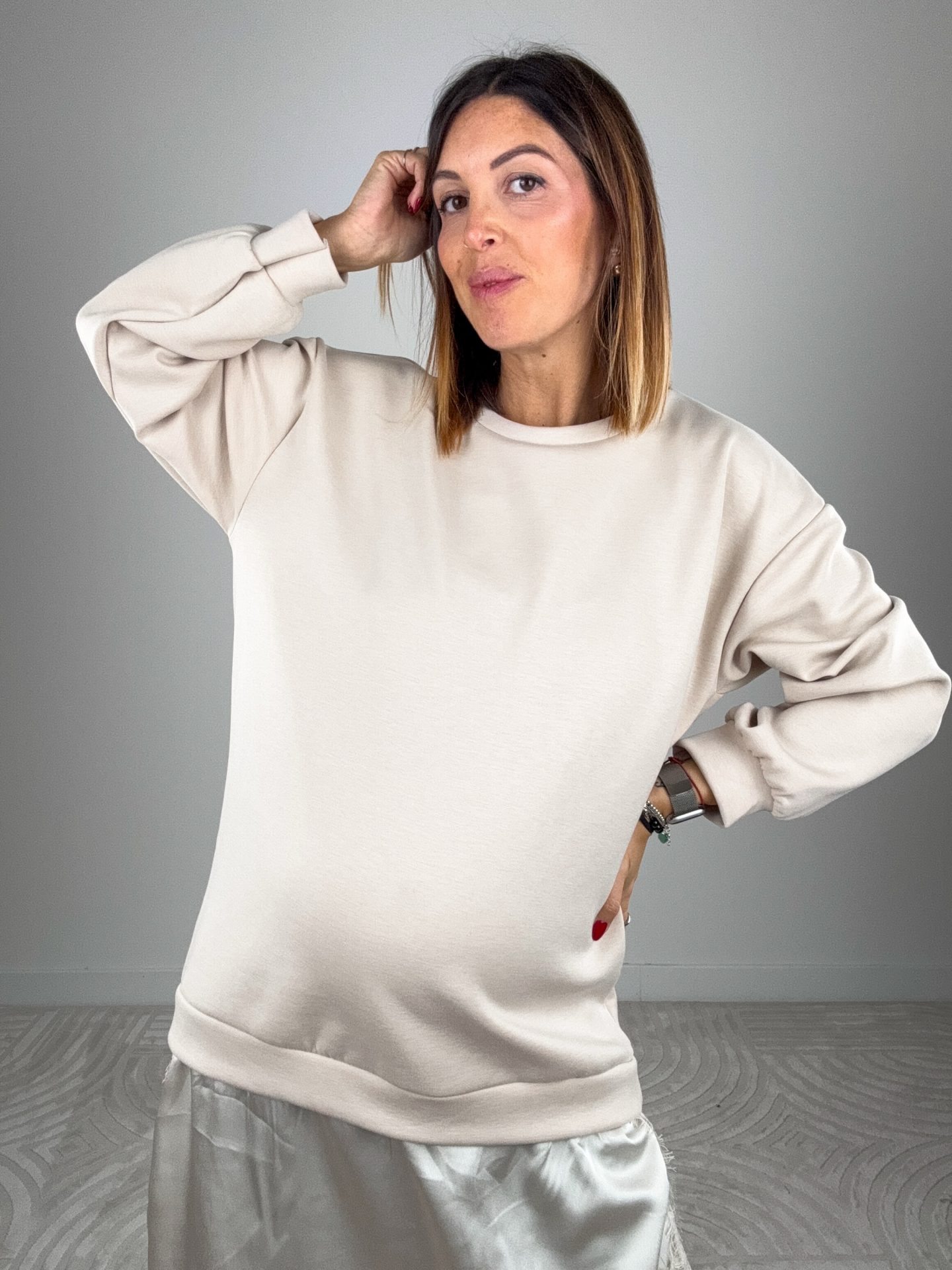 Abito Felpa Lingerie Avorio