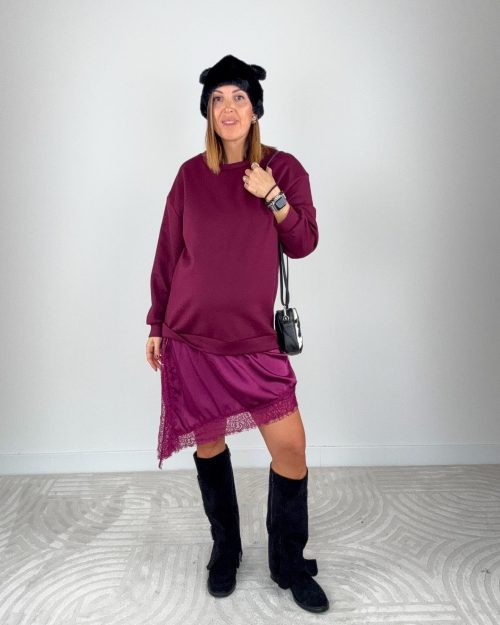 Abito Felpa Lingerie Prugna
