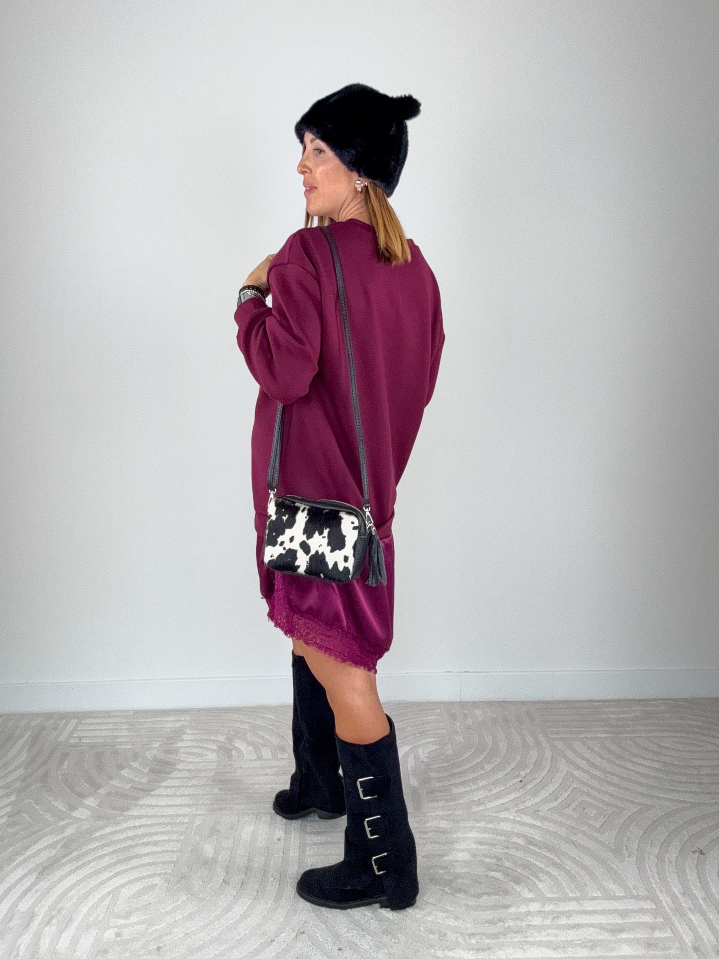 Abito Felpa Lingerie Prugna - immagine 3