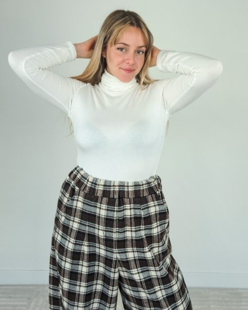 Basica Collo Alto Felpata Bianco