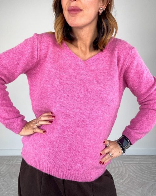 Pull Sorbetto Misto Lana Rosa