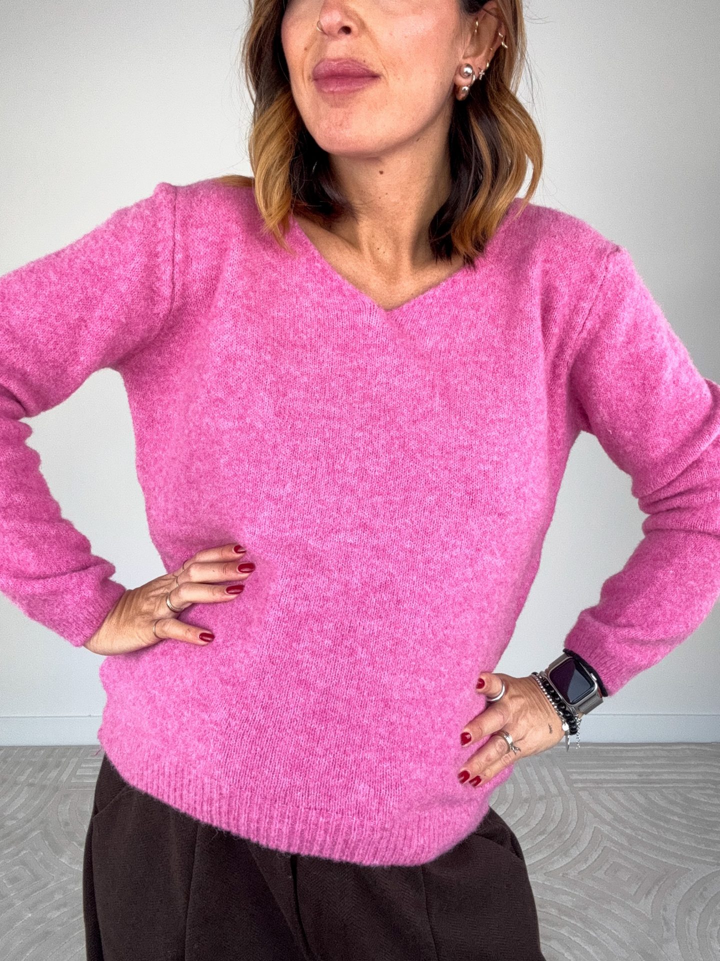 Pull Sorbetto Misto Lana Rosa