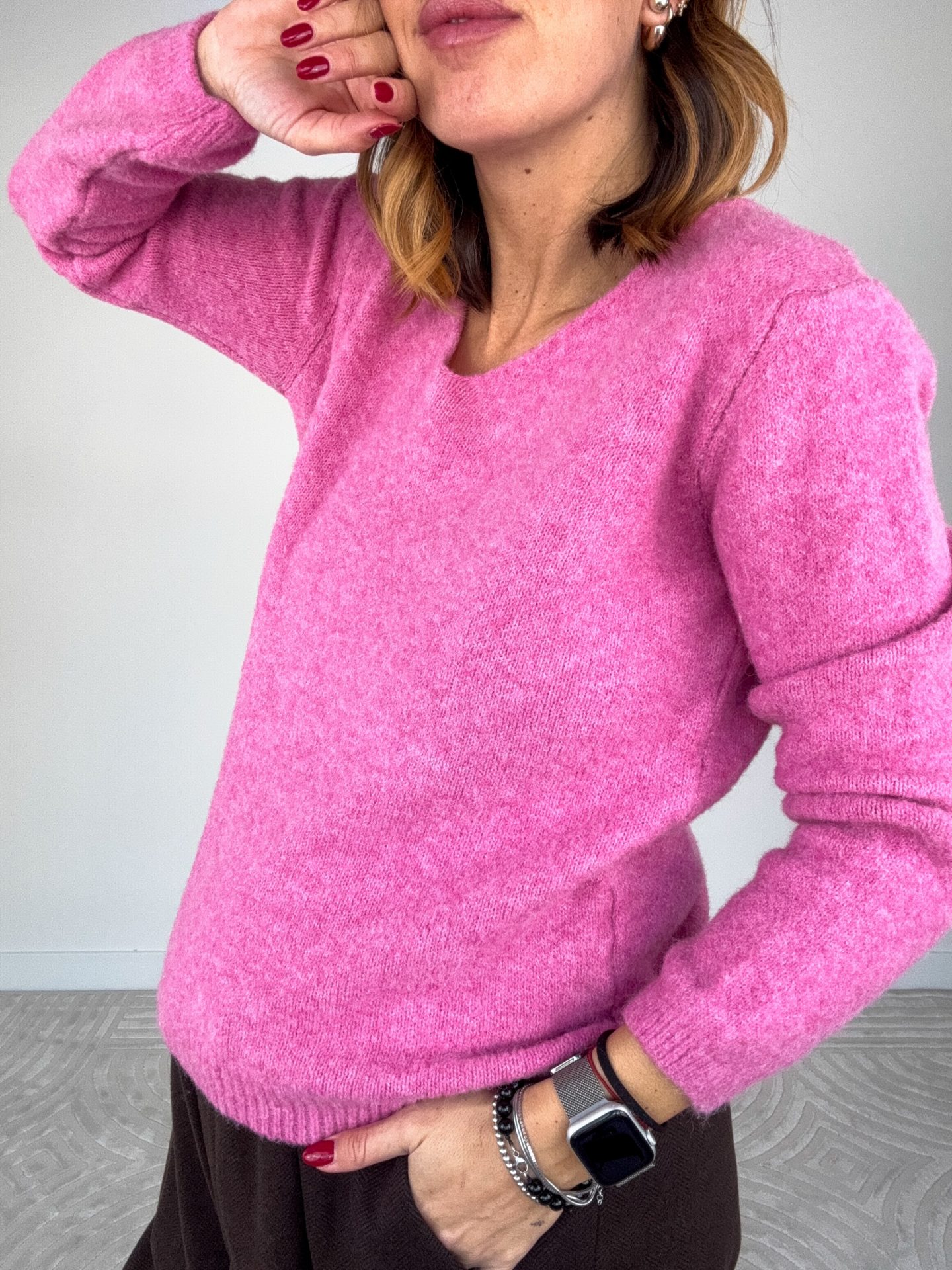 Pull Sorbetto Misto Lana Rosa - immagine 3