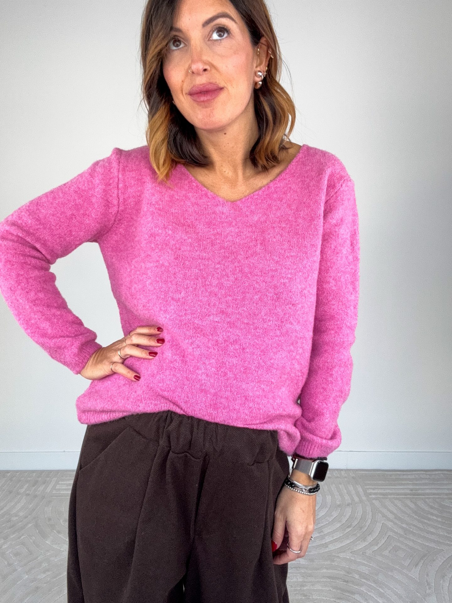 Pull Sorbetto Misto Lana Rosa - immagine 4