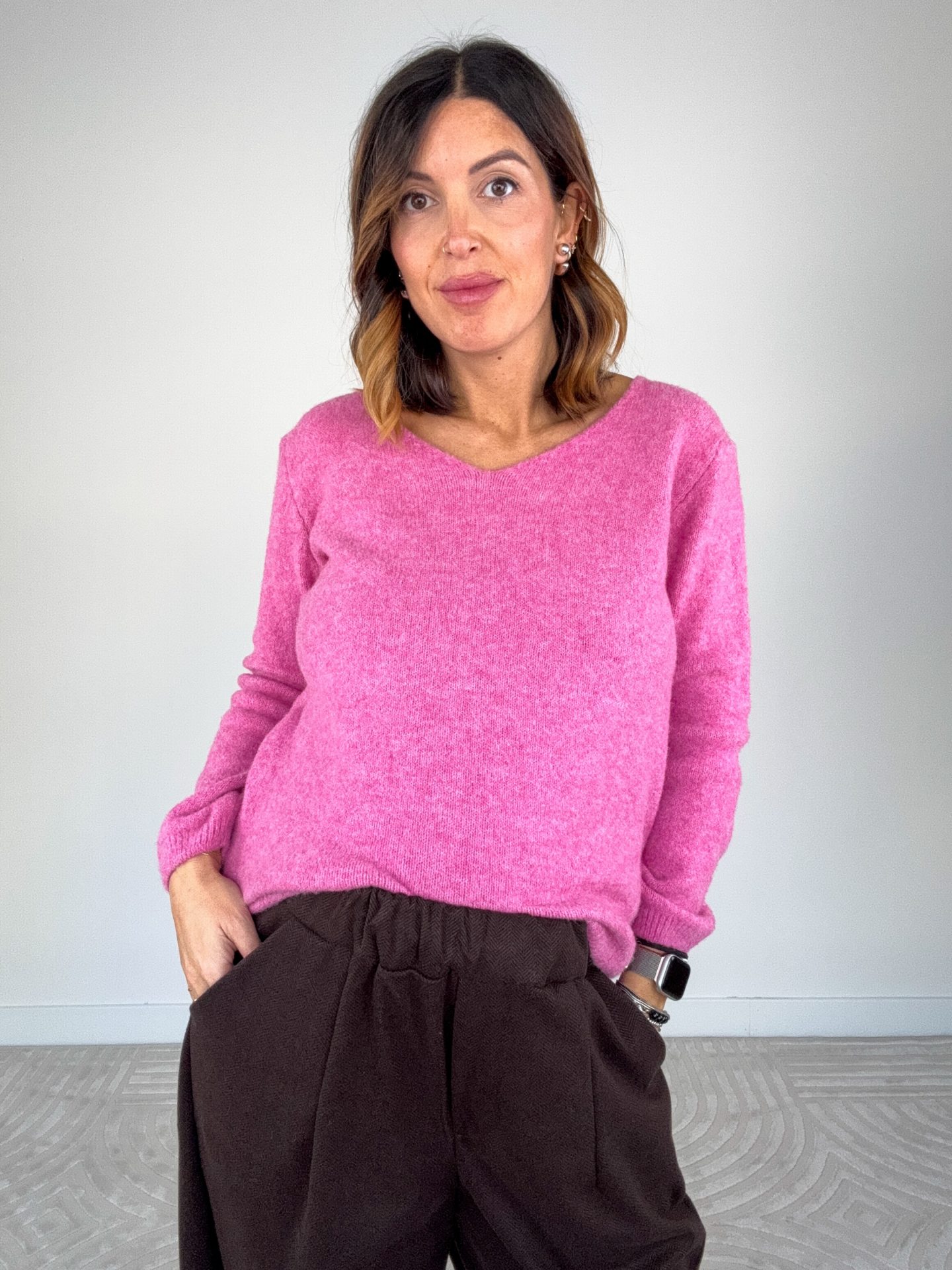 Pull Sorbetto Misto Lana Rosa - immagine 5