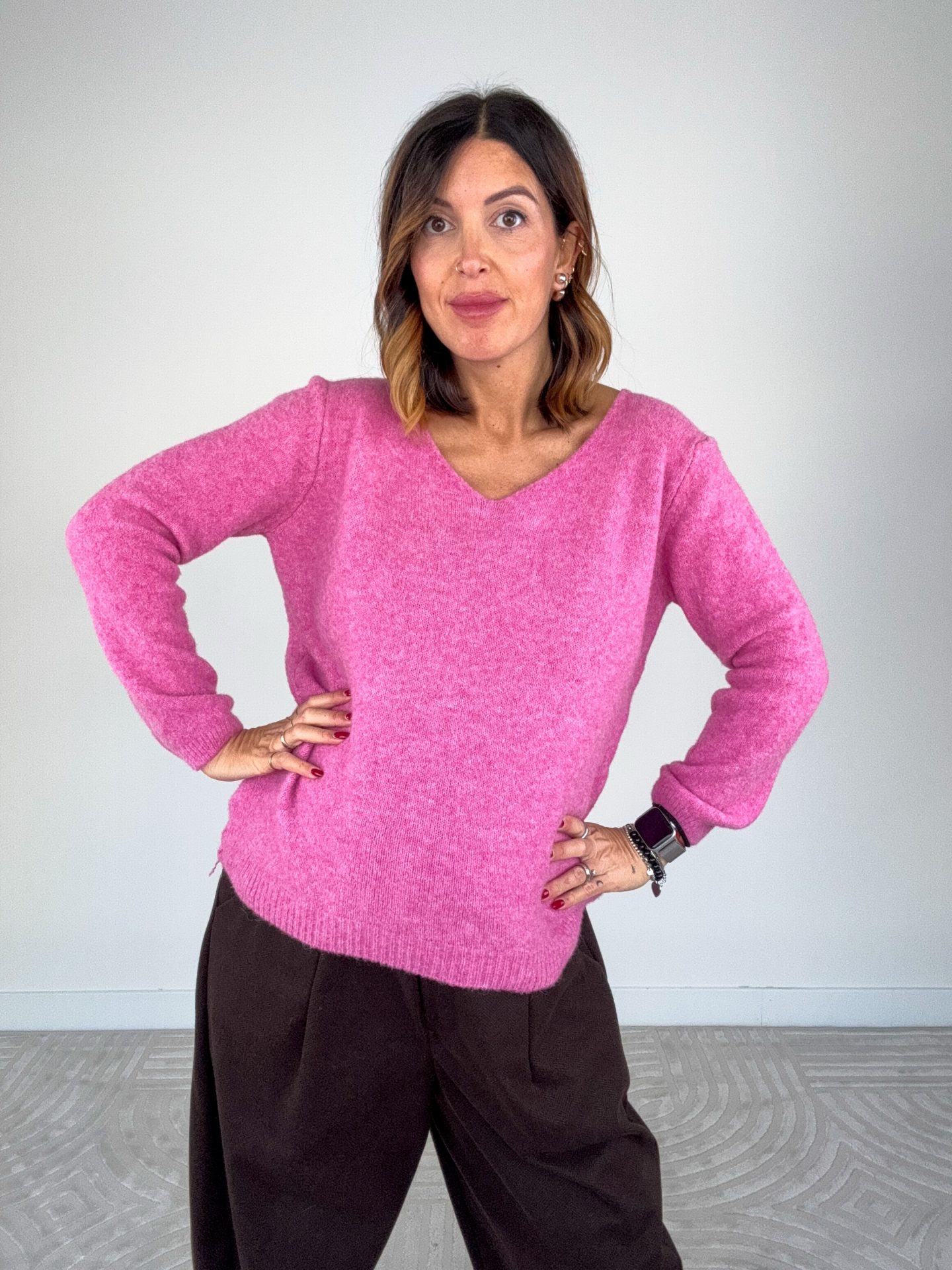 Pull Sorbetto Misto Lana Rosa - immagine 6