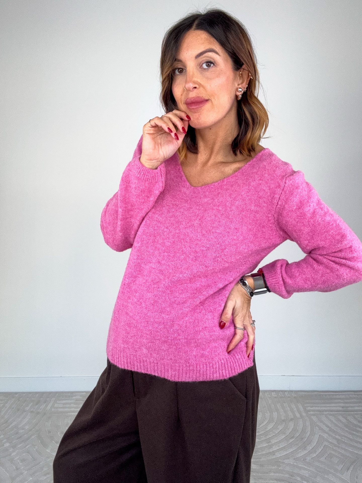 Pull Sorbetto Misto Lana Rosa - immagine 7