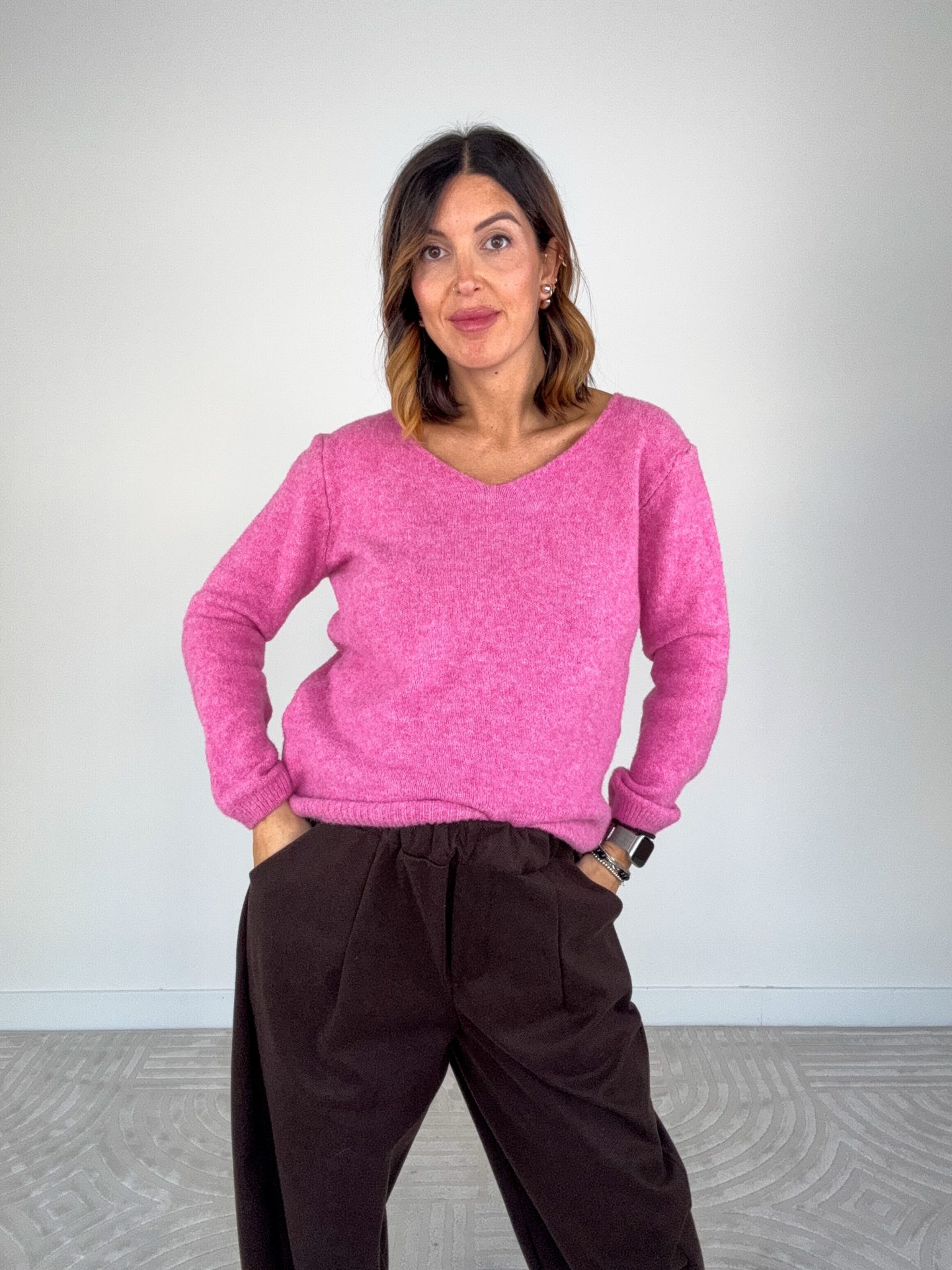 Pull Sorbetto Misto Lana Rosa - immagine 8